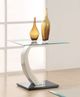 Coaster® Pruitt Glass Top End Table with Satin Base-1