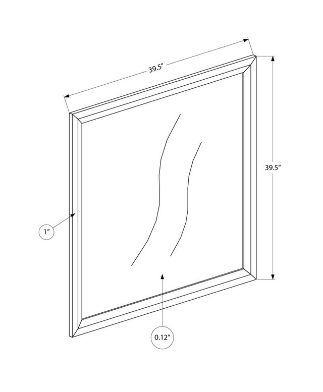 Monarch Specialties Inc. Bleached Oak Wall Mirror-2