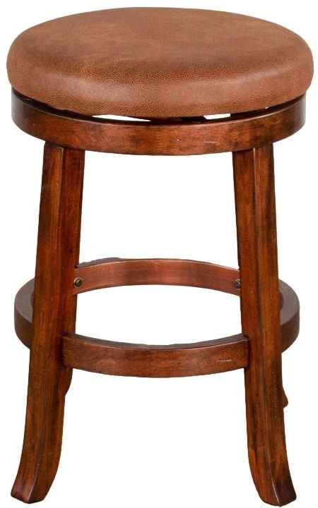 Sunny Designs™ Carriage House Dark Walnut Swivel Stool-1