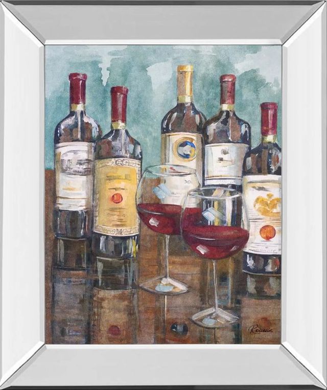Classy Art Wine Tasting II by Heather A. French-Roussia Mirror Framed Wall Art-0