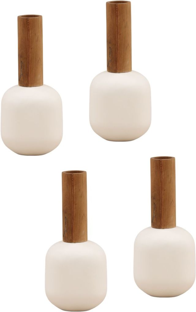 Dovetail Furniture Aldmere 4-Piece White Vase Set-0
