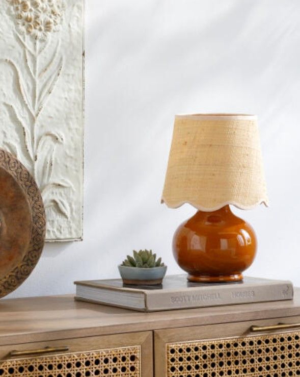 Surya Stella Glazed Tan Table Lamp-4