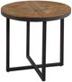 Emerald Home Denton Antique Pine Round End Table with Steel Gray Base-3