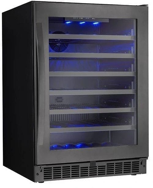 Silhouette® Sydney 24" 5.6 Cu. Ft. Black Stainless Steel Wine Cooler-1