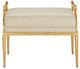 Currey & Company Genevieve Beige Ottoman-0