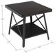 Emerald Home Chandler Espresso Brown End Table with Steel Gray Base-2
