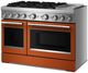 KitchenAid® 48" Scorched Orange Pro Style Dual Fuel Range with Chrome Electric Griddle-3
