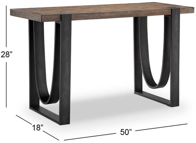 Magnussen Home® Bowden Rustic Honey Sofa Table with Black Metal Base-1