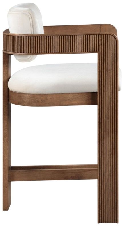 Meridian Furniture Sacha Cream/Brown Upholstered Counter Stool-3