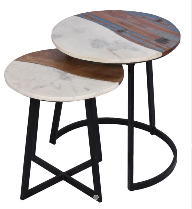 Jaipur Furniture Drammen Brown/White Nesting Tables-1