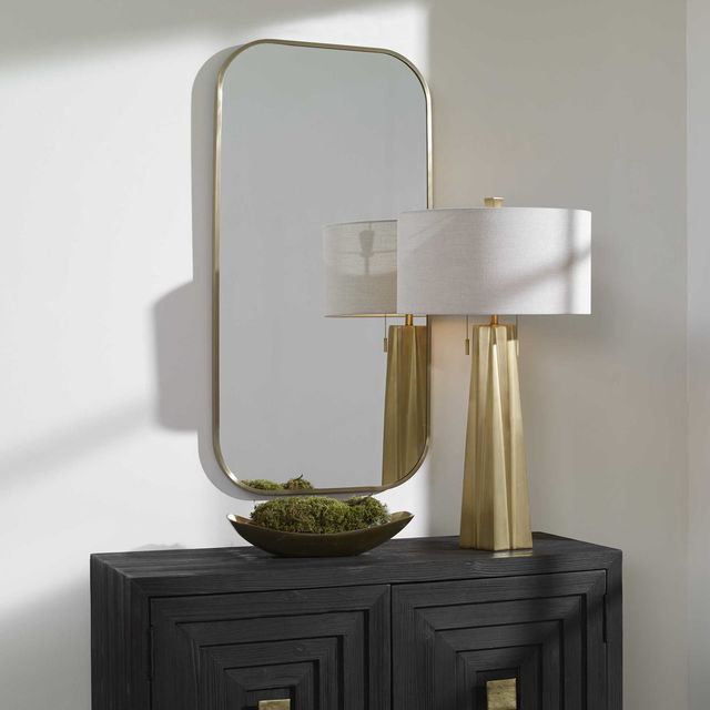 Uttermost® Taft Plated Antique Brass Mirror-1