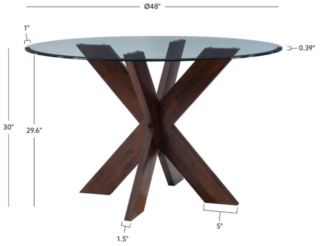 Powell® Auden Glass Top Dining Table with Espresso Base-2