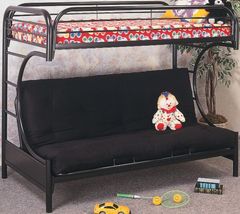 American Wholesale Furniture Black Futon Bunkbed