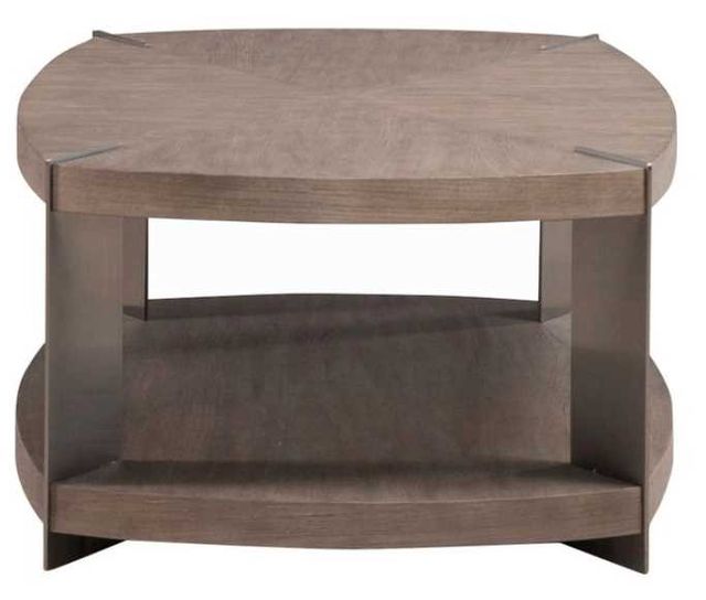 Liberty Furniture Harlow Sandstone Oval Cocktail Table with Satin Nickel Base-3