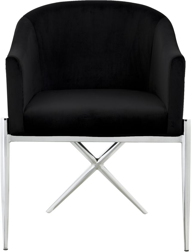 Meridian Furniture Xavier Black/Chrome Velvet Dining Chair-1