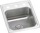 Elkay Lustertone® Classic Lustrous Satin 13" x 16" x 6-1/2" 1-Hole Single Bowl Drop-In ADA Sink with Perfect Drain®-0