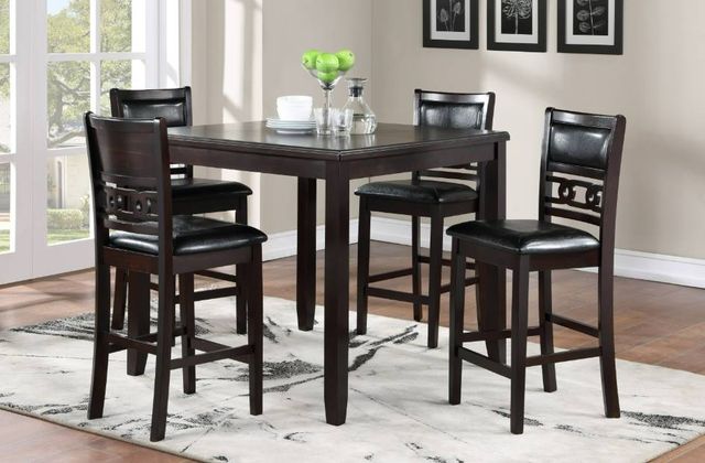 New Classic® Home Furnishings Gia 5-Piece Ebony Square Counter Height Dining Set-1
