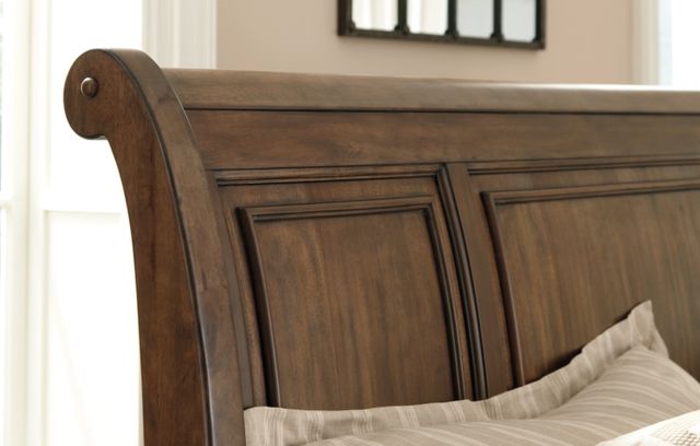 Signature Design by Ashley® Flynnter Medium Brown California King Storage Sleigh Bed-3