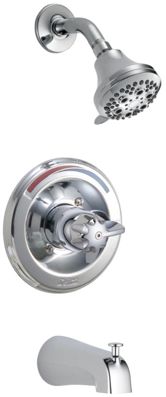 Delta Commercial HDF® Monitor(R) 13 Series Chrome Single Handle Blade Tub and Shower Trim-0