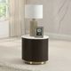 ACME Furniture Clayten White Marble Top End Table with Espresso Base-1