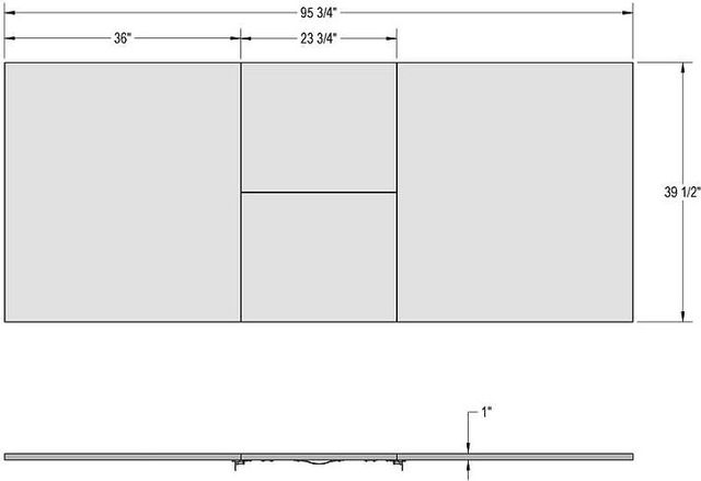 Amisco Customizable Lucarelli 96" Rectangular Extendable Table with 1" White Oak Veneer and 1 Leaf-2