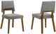 Armen Living Channell 2-Piece Gray/Walnut Upholstered Dining Chair Set-1