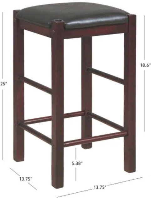 Linon Lance 2-Piece Espresso Counter Stool Set-2