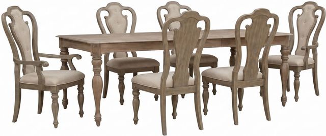 Liberty Furniture Magnolia Manor 7-Piece Ivory/Weathered Bisque Optional Rectangular Table Set-0