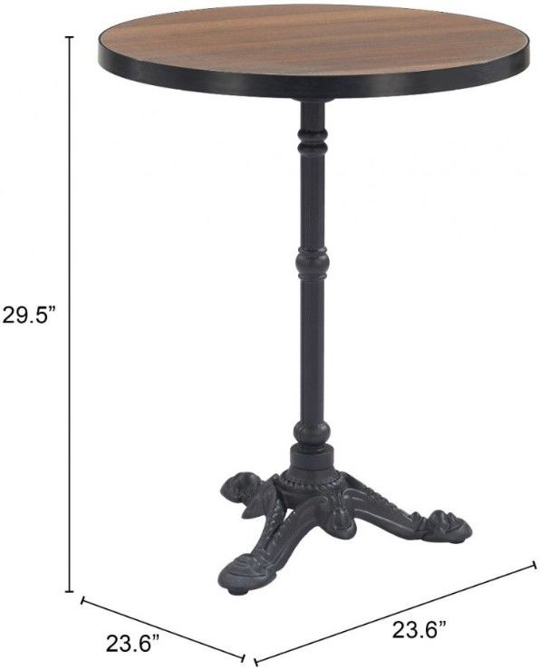Zuo® Modern Gazebo Walnut Aluminum Outdoor Dining Table with Black Base-4