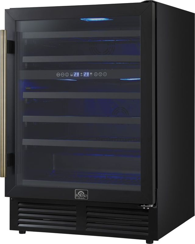 FORNO® Bacchino Series Alta Qualita 24" 4.8 Cu. Ft. Black Wine Cooler -1