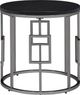 Elements International Ester Black End Table with Chrome Base-0