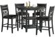 Elements International Amherst 5-Piece Black/Gray Counter Dining Set-0