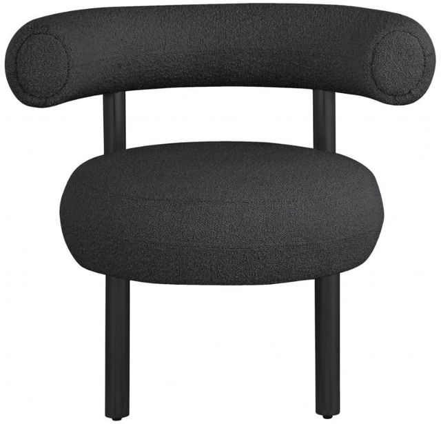 Meridian Furniture Bordeaux Black/Matte Black Boucle Fabric Accent Chair-1