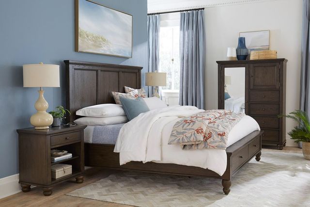 aspenhome® Cambridge Cracked Pepper Queen Panel Storage Bed-2