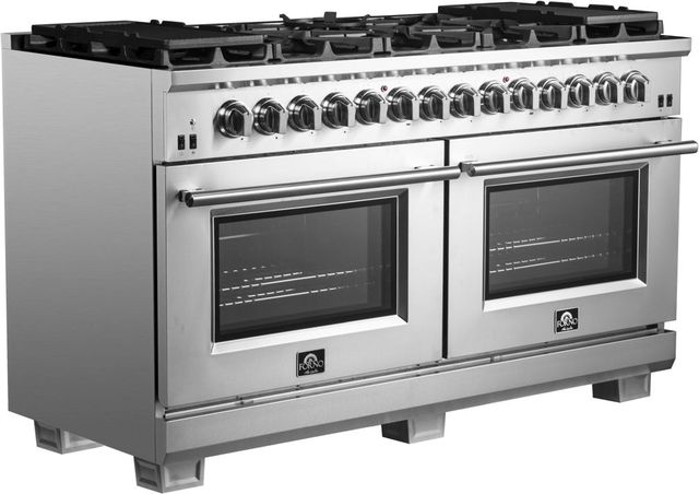 FORNO® Capriasca 60" Stainless Steel Pro Style Dual Fuel Range-1