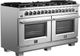 FORNO® Capriasca 60" Stainless Steel Pro Style Dual Fuel Range-1
