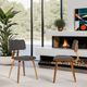 Armen Living Jaguar Charcoal/Walnut Dining Side Chair-2