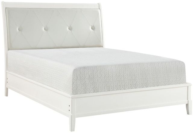 Homelegance® Cotterill Antique White Eastern King Upholstered Bed-0