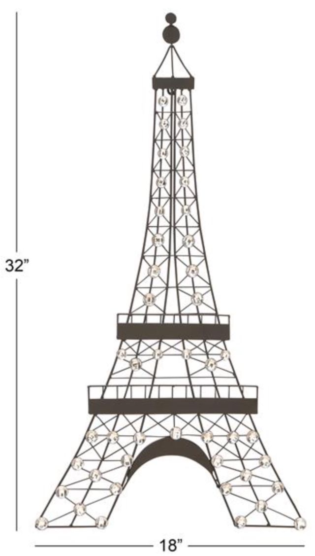 Deco Marche Black 18” Eiffel Tower Wall Decor-3