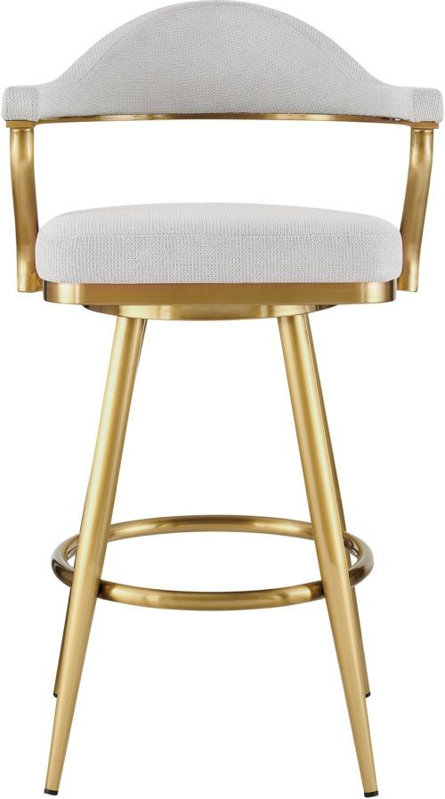 Armen Living Justin Gold/Silver Swivel Counter Stool-3