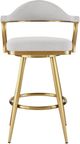 Armen Living Justin Gold/Silver Swivel Counter Stool-3