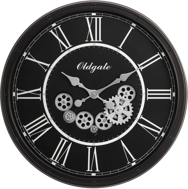 Monarch Specialties Inc. Black 30" Gear Mechanism Wall Clock-0
