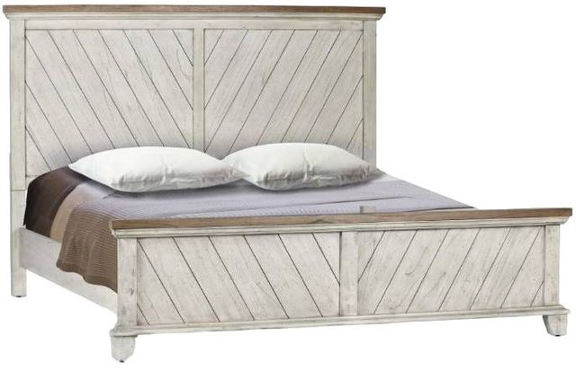 Steve Silver Co. Bear Creek Honey/White Queen Panel Bed-0