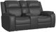 Flexsteel® Ziggy Iron Leather Power Reclining Loveseat with Console, Power Headrest and Lumbar-0