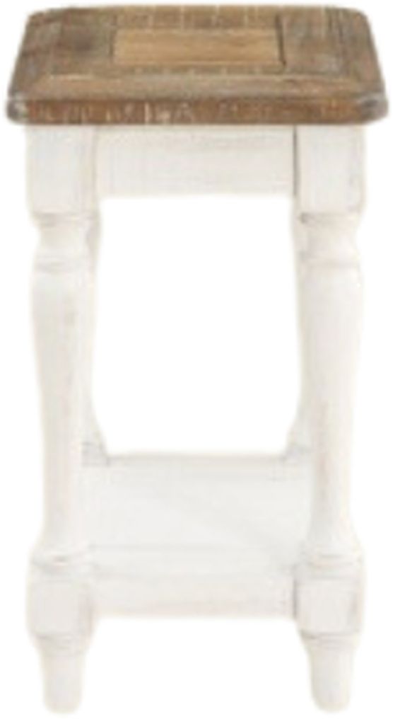 Winners Only® Augusta Rustic Brown 14" Chair Side Table with White Base-1