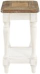 Winners Only® Augusta Rustic Brown 14" Chair Side Table with White Base-1