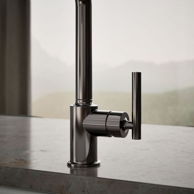 KOHLER® Purist® Vibrant Titanium Single-Handle Kitchen Sink Faucet with Side Sprayer-4