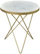 Moe's Home Collection Haley White Marble Round Side Table with Gold Iron Base-2