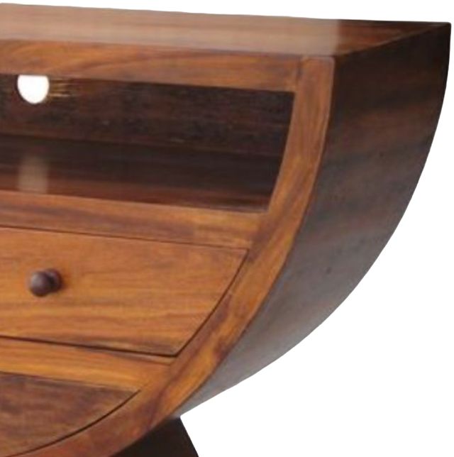 Jaipur Furniture Cube Range Brown 3-Drawer Half Round Bowl-3