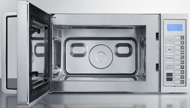 Summit Commercial® 0.9 Cu. Ft. Stainless Steel Frame Countertop Microwave-2